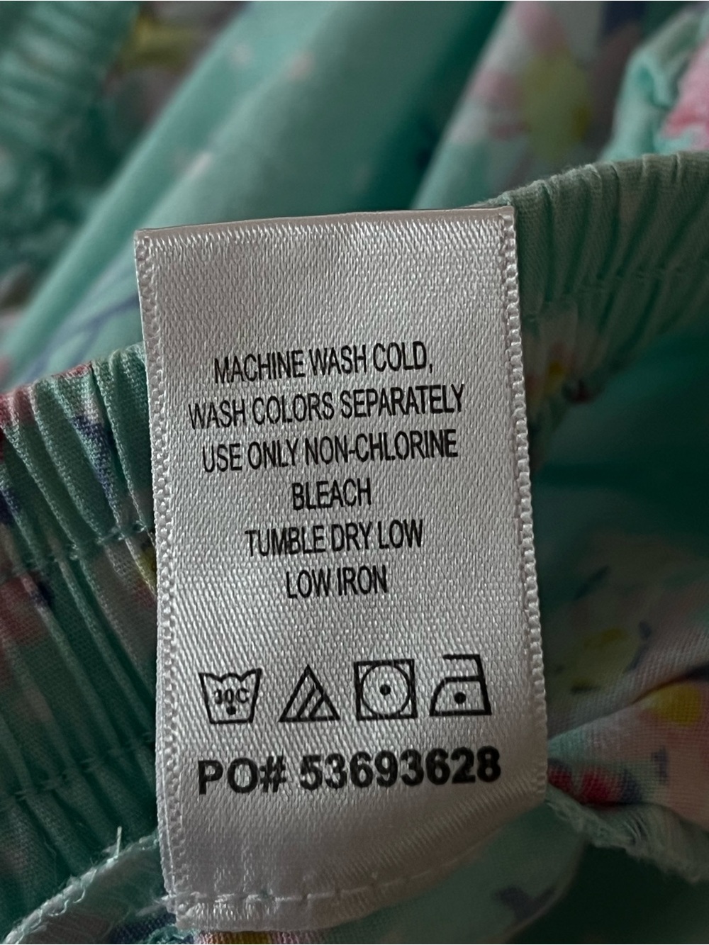 Dreams & Co. Aqua Floral 100% Cotton Pajama Lounge Pants Cottagecore L - Picture 9 of 12